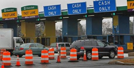 The Weston toll booths. 

